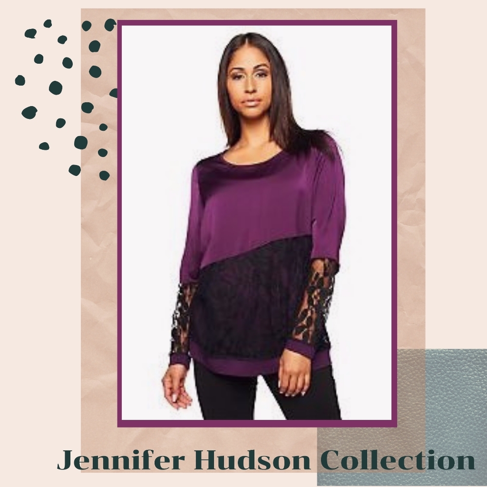 Jennifer Hudson Collection | Mixed Media Blouse